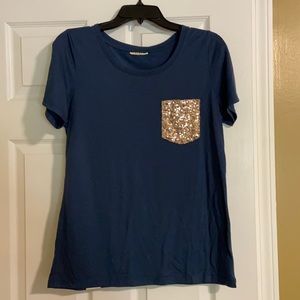 Cheeky’s gold sequin pocket T-shirt